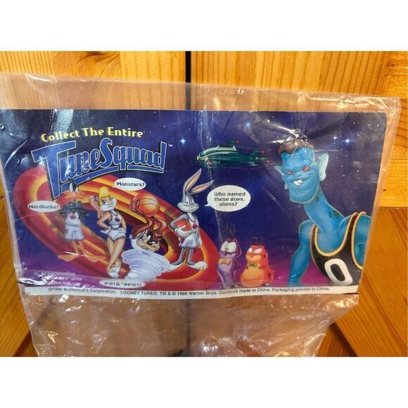 Vintage 1996 Warner Bros Looney Tunes Space Jam McDonalds Exclusive Taz open bag - Picture 5 of 7